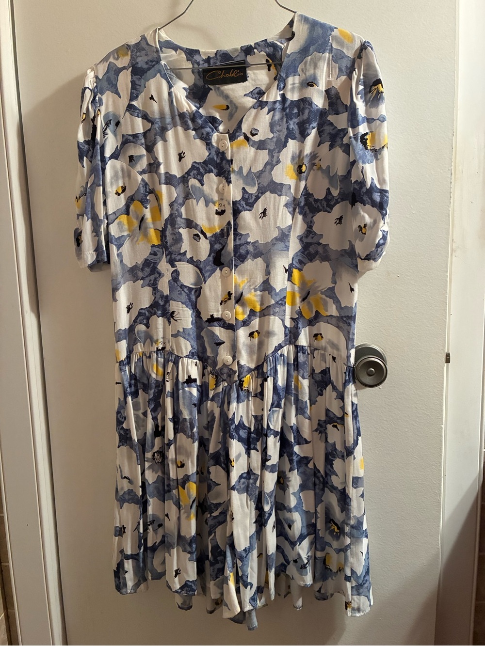 Chablis Size Large Blue & White Floral Romper